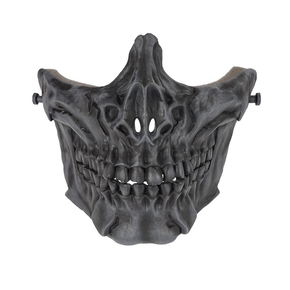 [LayLax] Máscara de proteção Skull Face Guard para airsoft, feita de resina, máscara facial esquelética com óculos.
