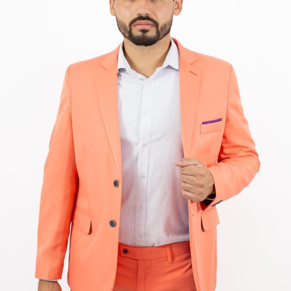 Terno Adulto Slim Laranja Microfibra Italiano