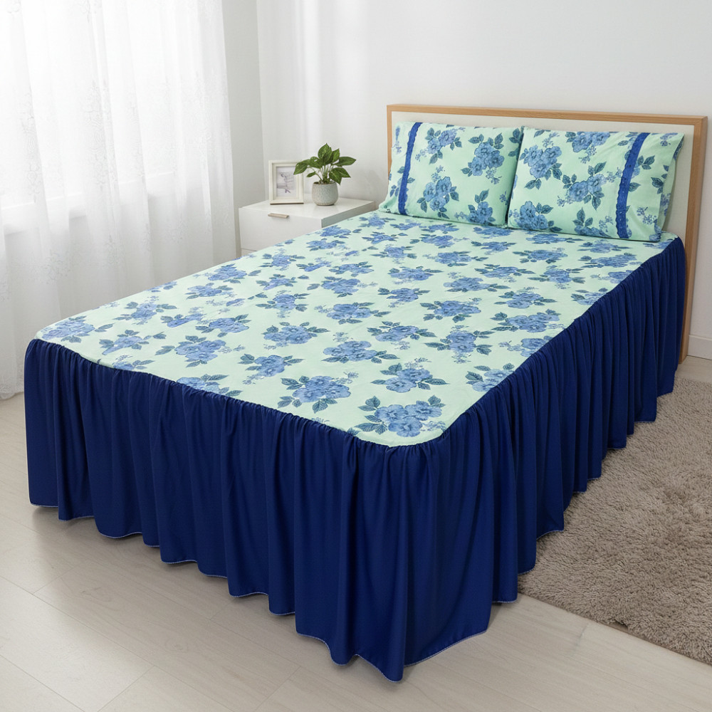 Lençol Colcha Super King  Malha 100% Algodão Com Babado em Oferta na Shopee