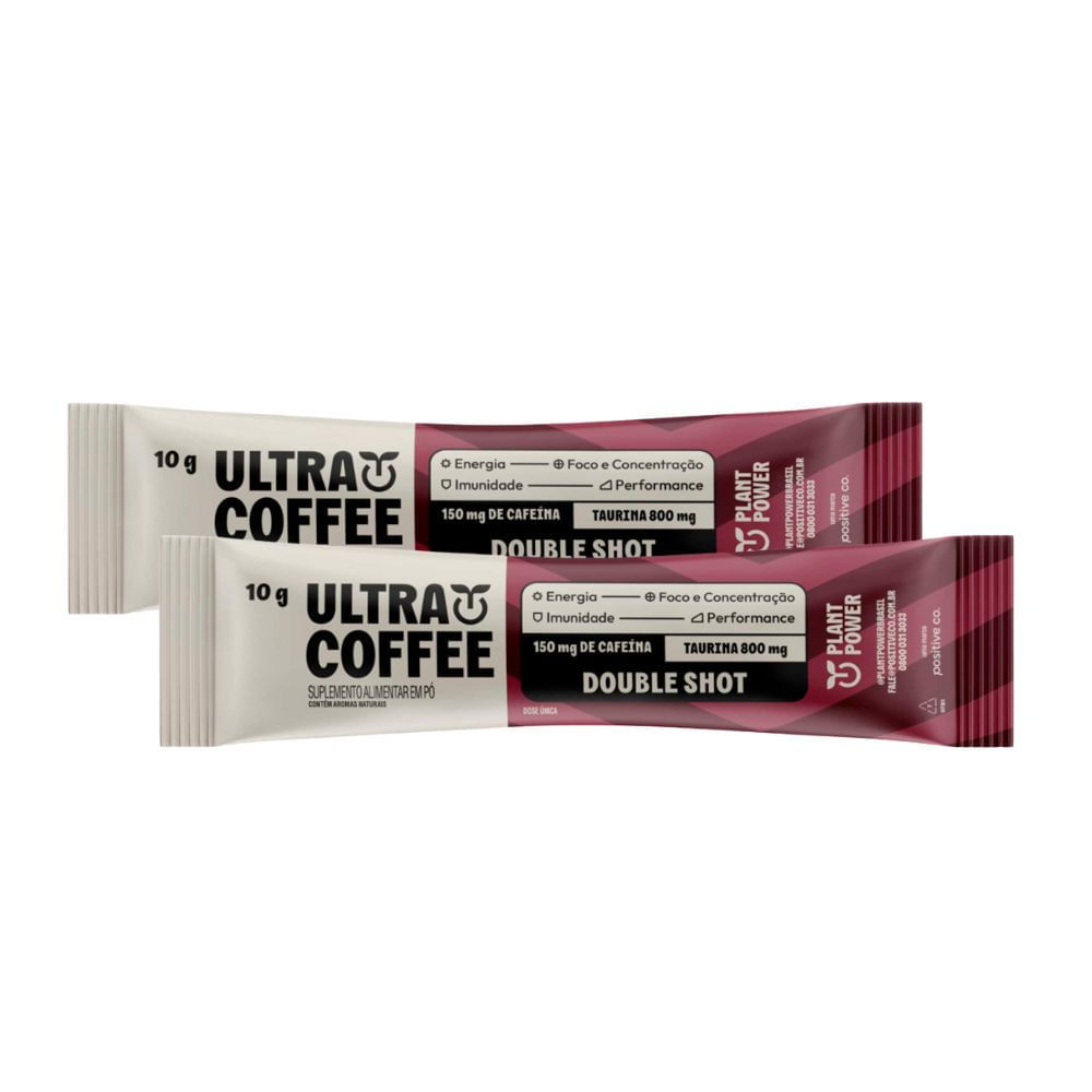 Kit 2 Ultra Coffee Plant Power Sabor Double Shot Sachê 10g