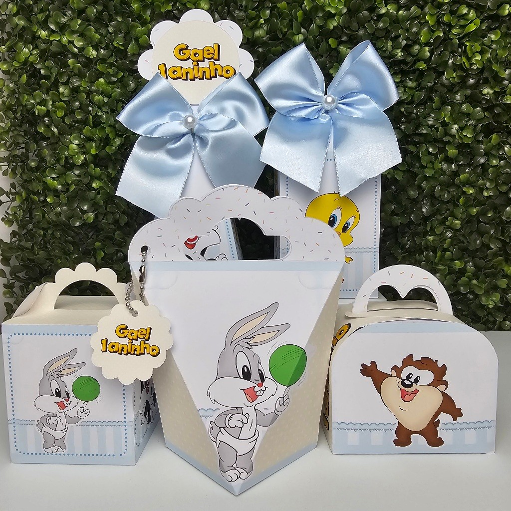Kit Caixa Montada BABY LOONEY TUNES - Personalizados - Festa infantil - Aniversário - Lembrancinha