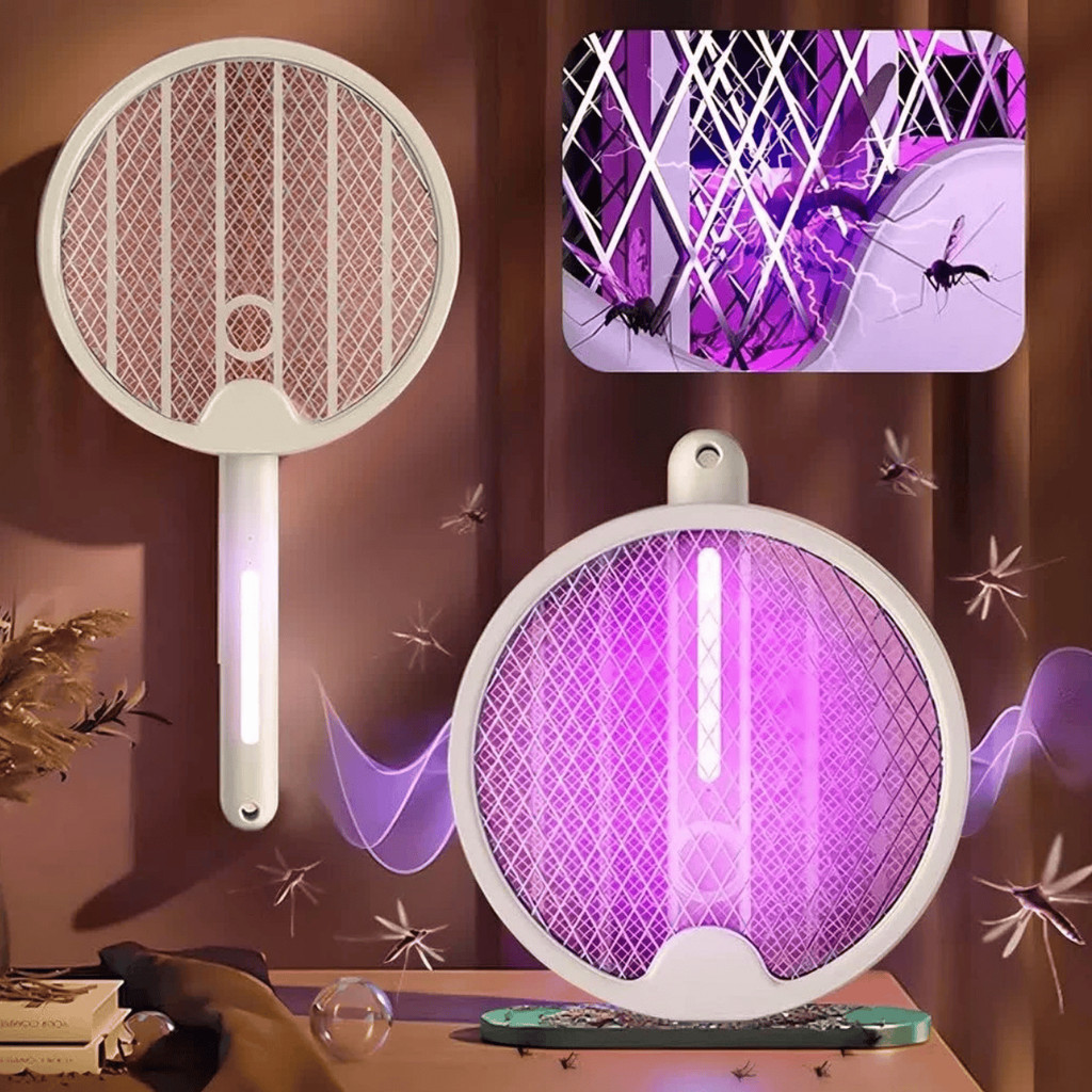 Raquete Mata Mosquito Elétrica Com Luz Atrai Mosquito Recarregavel USB em Oferta na Shopee