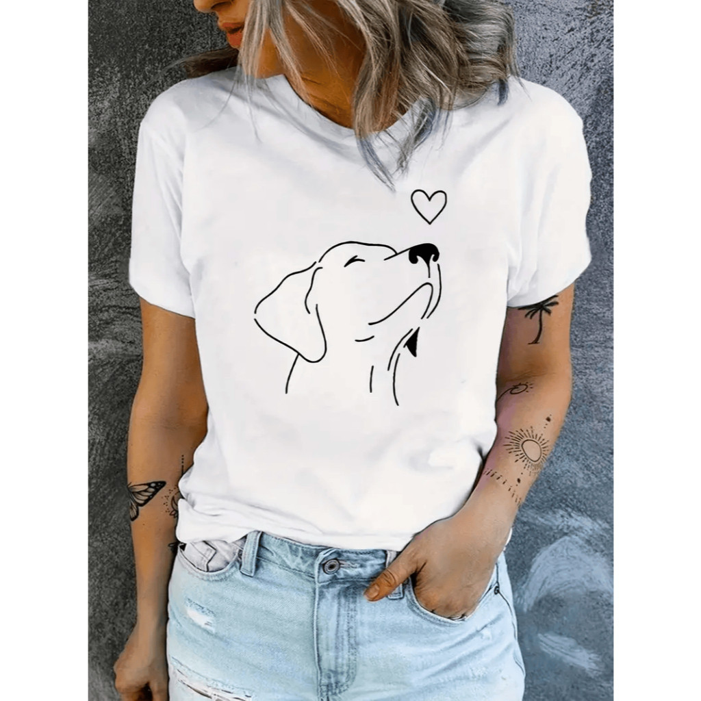 Camiseta Unissex em Algodão 30.1 unissex Algodão Dog Lançamento Camisa Premium Postagem Imediata