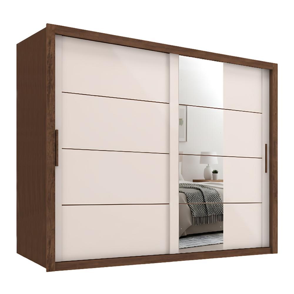 Guarda Roupas Casal com Espelho 2 Portas de Correr 6 Gavetas Modena em Oferta na Shopee