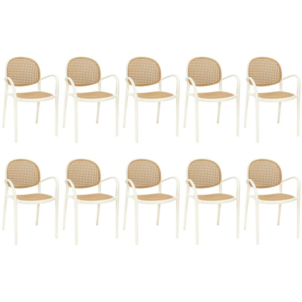 Kit 10 Cadeiras de Jantar Roma com Braço para Sala e Cozinha em Oferta na Shopee