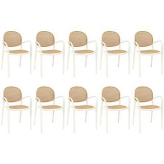 Kit 10 Cadeiras de Jantar Roma com Braço para Sala e Cozinha em Oferta na Shopee