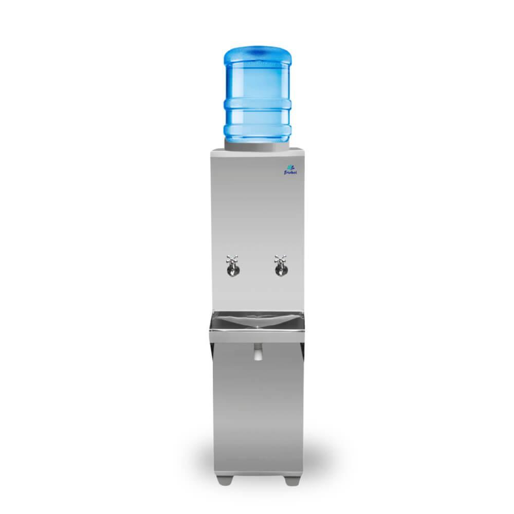 Bebedouro Industrial de Coluna Galão Frisbel 25 Litros 2 Torneiras Geladas Inox - 110V