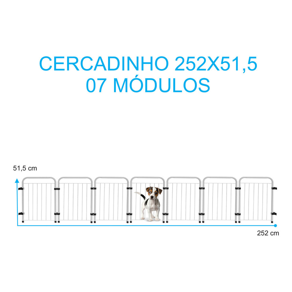 Cercado Grade 288x51cm 8 Módulos Segurança Pet Cães Cachorro — imagem 2 de 2