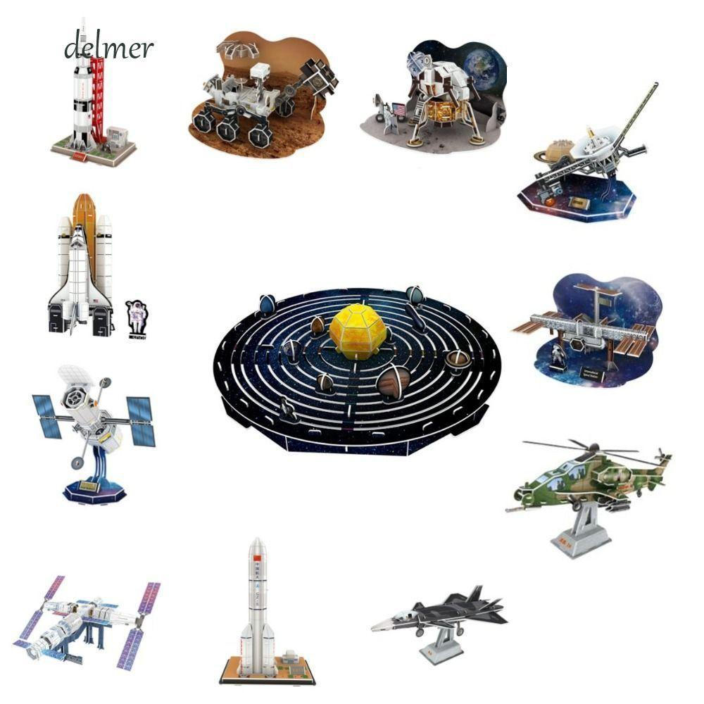 DELMER Quebra-Cabeça De Papel Para Nave Espacial 3D , Estação Internacional Em Miniatura DIY Mars Curiosity ,
