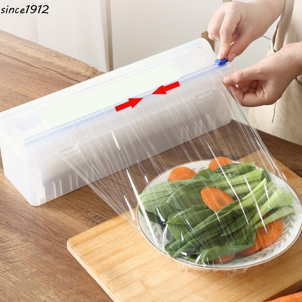 SINCE Cortador De Filme Aderente , Ferramenta De Cozinha Segura E Reutilizável Com Deslizante , Caixa De Armazenamento R