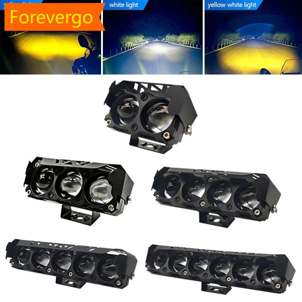 forevergo Universal 2/3/4/5/6 LED Luz Auxiliar Para Motocicleta Feixe De Ponto De Inundação Rua Off-Road Com Branca/Amar