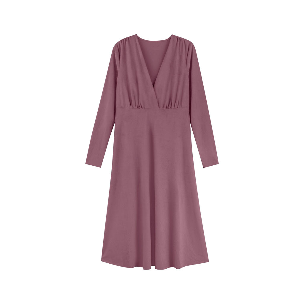 Vestido Feminino Midi Elegante Suede Marialícia Roxo em Oferta na Shopee