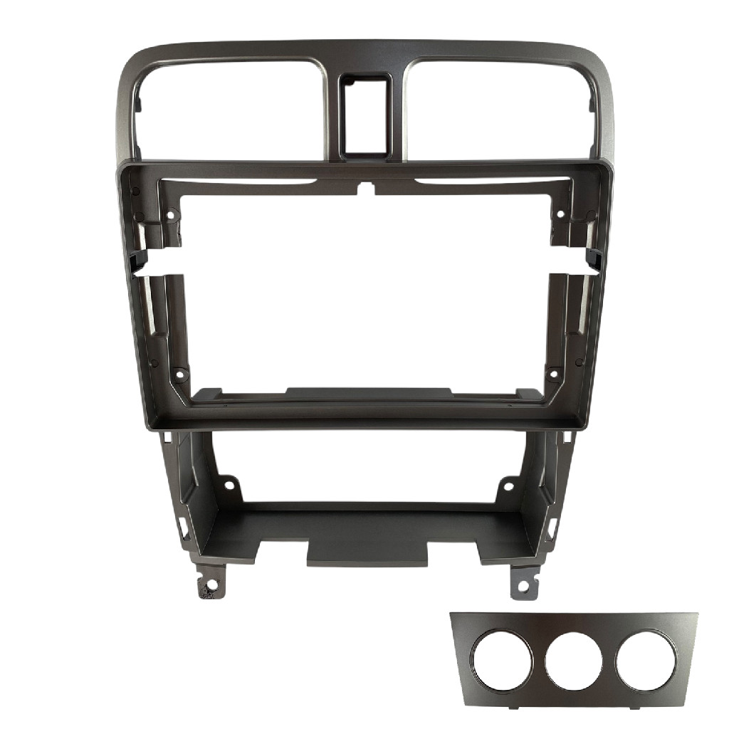 Moldura Painel Central Multimidia 9 Polegadas Subaru Forester 2007 a 2012 Cinza