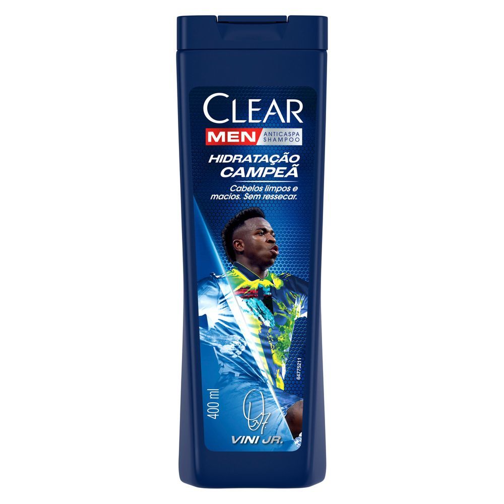 Shampoo Anticaspa Clear Men Vini Jr. Hidratação Campeã 400ml em Oferta na Shopee