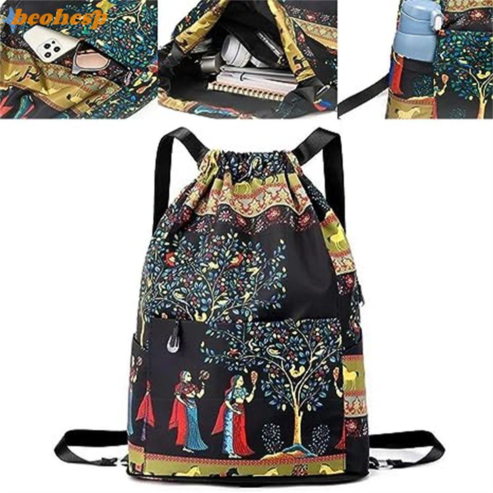 Mochila Com Cordão BEOHESP , Esportiva Leve Exótica Separação Seca E Úmida , Saco De Ginástica De Grande Capacidade