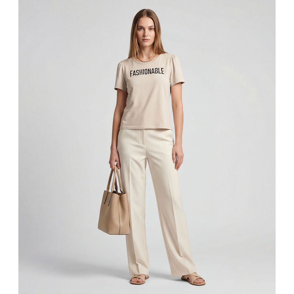 Blusa Feminina Em Visco Tricot Infinita Cor Bege em Oferta na Shopee