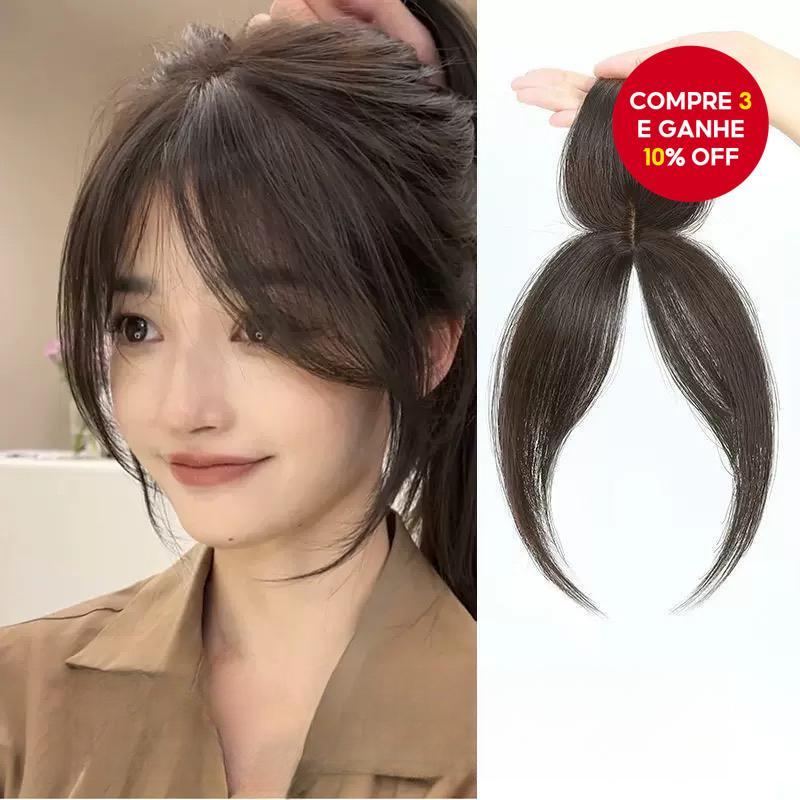 Peruca Com Franja Central, Fina E Realista, Que Cobre A Linha Do Cabelo E Fios finos em Oferta na Shopee