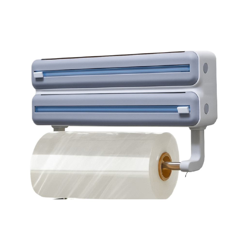 Dispenser Suporte Cortador De Plástico Filme PVC 3 Em 1 Papel Toalha Compacto Top