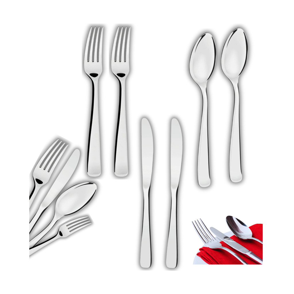 Combo de Talheres 72/54/36/18  Peças Garfo Faca e Colher Prime Cozinha Aço Inox Premium - KIKA UTILIDADES