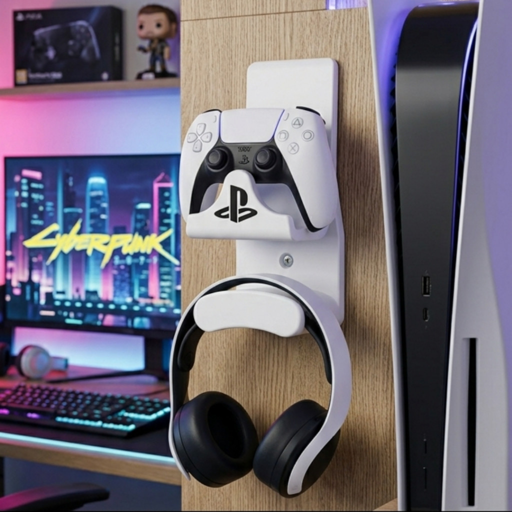 Suporte de Parede para Controle PS5 PS4 Xbox Impresso em 3D Gamer