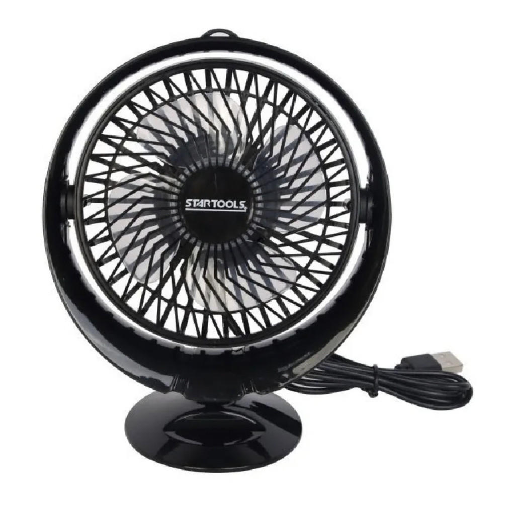 Mini Ventilador Mesa Redondo Portátil Com Cabo Usb PRETO OU CINZAPequeno 17,3 cm