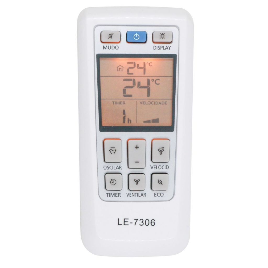 Controle Remoto Para Ar Electrolux Qi09 Qi12 Techno Inverter Vi22f Cor Branco Visor com LED