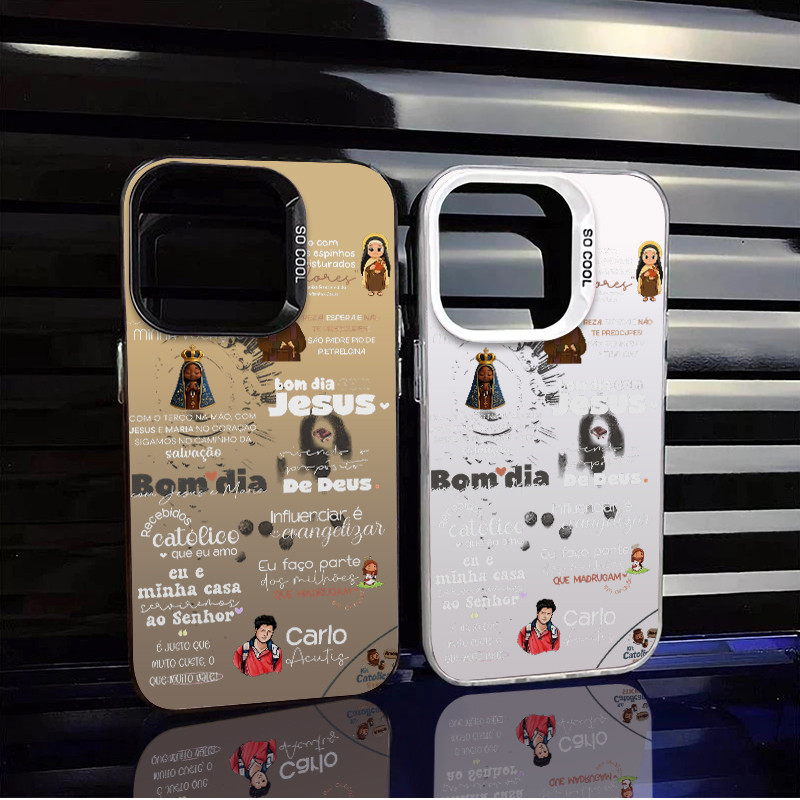 Capinha de celular para Samsung A15 A16 A14 A13 A17 A07 A05 A55 A35 S24 Ultra S25 Ultra capinha Nossa Senhora Aparecida