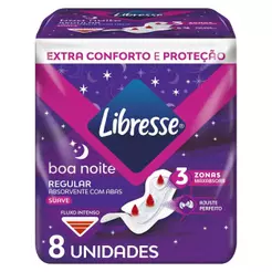 Absorvente Com Abas Libresse Noturno Boa Noite 8 Unidades
