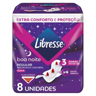 Absorvente Com Abas Libresse Noturno Boa Noite 8 Unidades em Oferta na Shopee