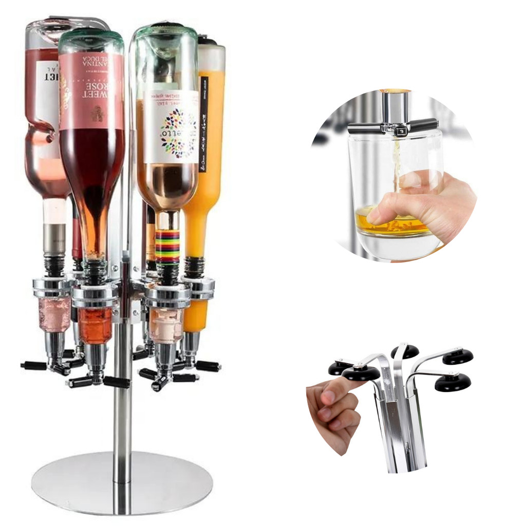 Suporte de Mesa Giratório para 6 Garrafas Bar Butler