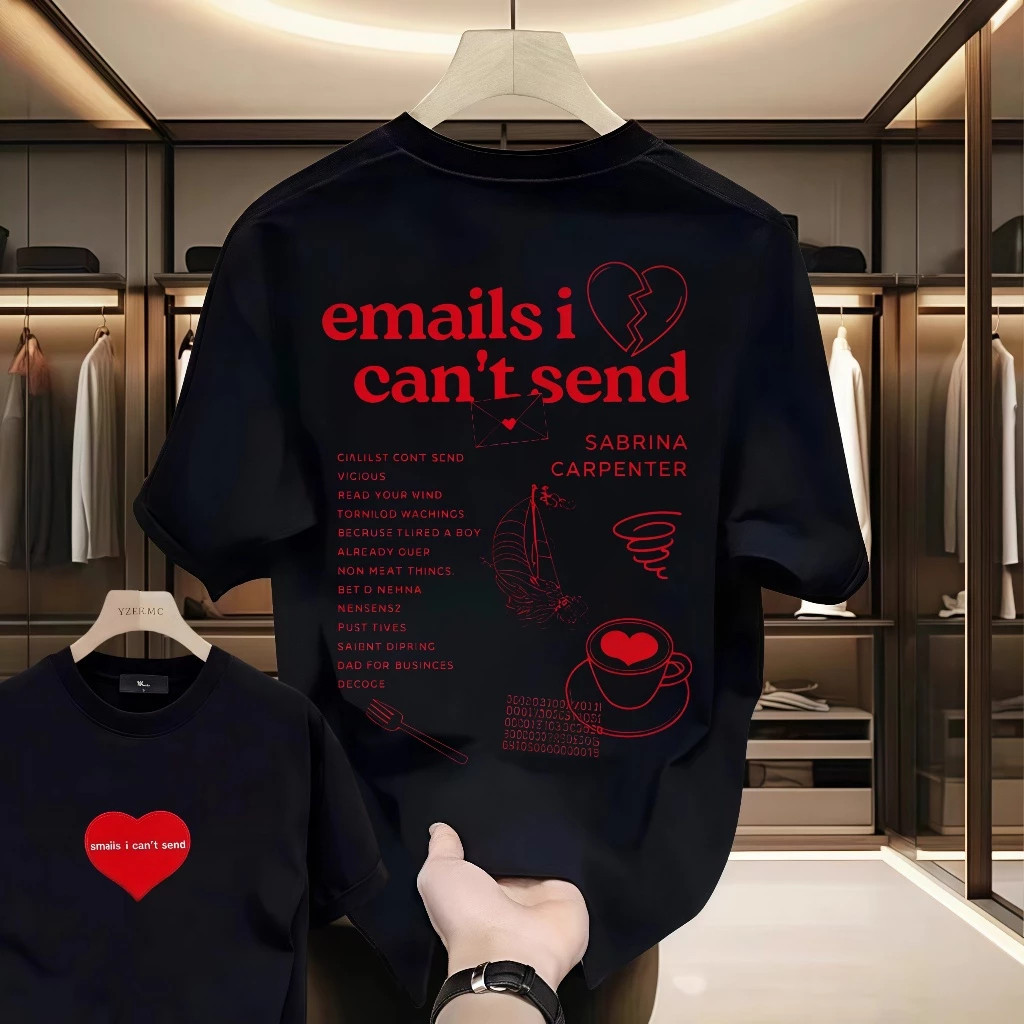camiseta Basica  Babrina Carpenter Email i Cant Send Espresso Pop Unissex Envio Rapido