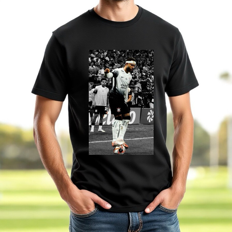 [Camiseta Premium em Algodão Puro]VU Camiseta Memphis Depay Algodão Torcida Fiel Gaviões Blusa Masculina Time Paulisa Un