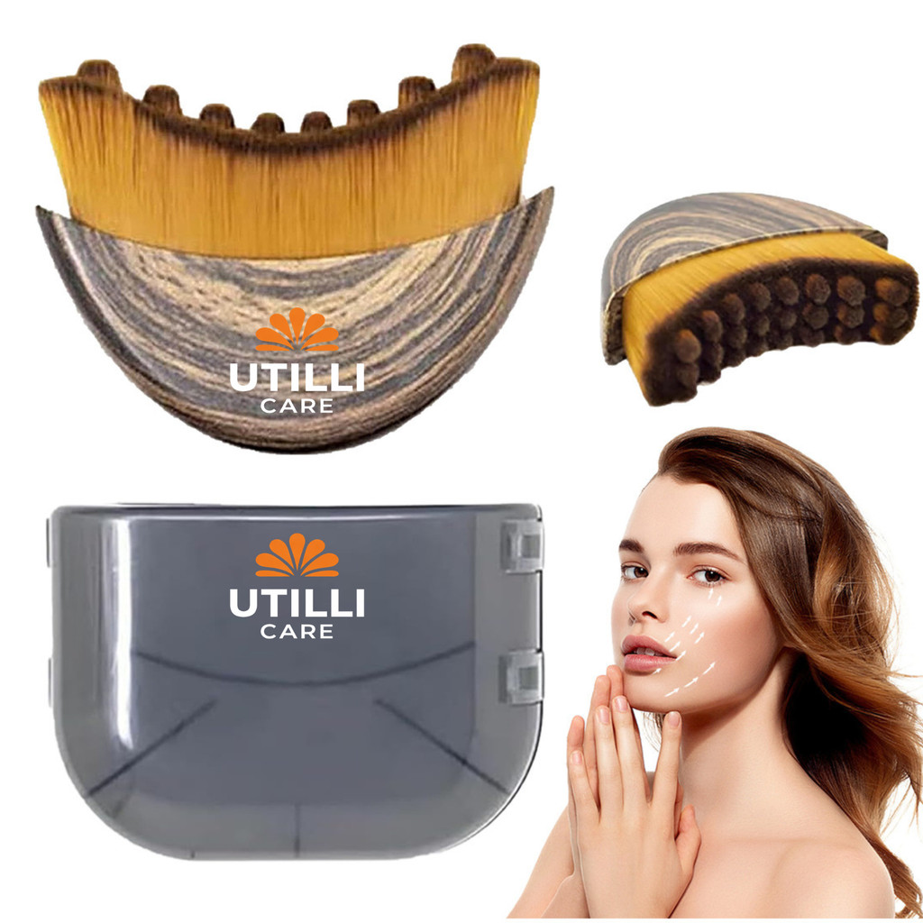 Nova Escova de Drenagem Linfática Facial, Massageador Facial de Contorno, Ergonômico para Contato Preciso com a Pele e