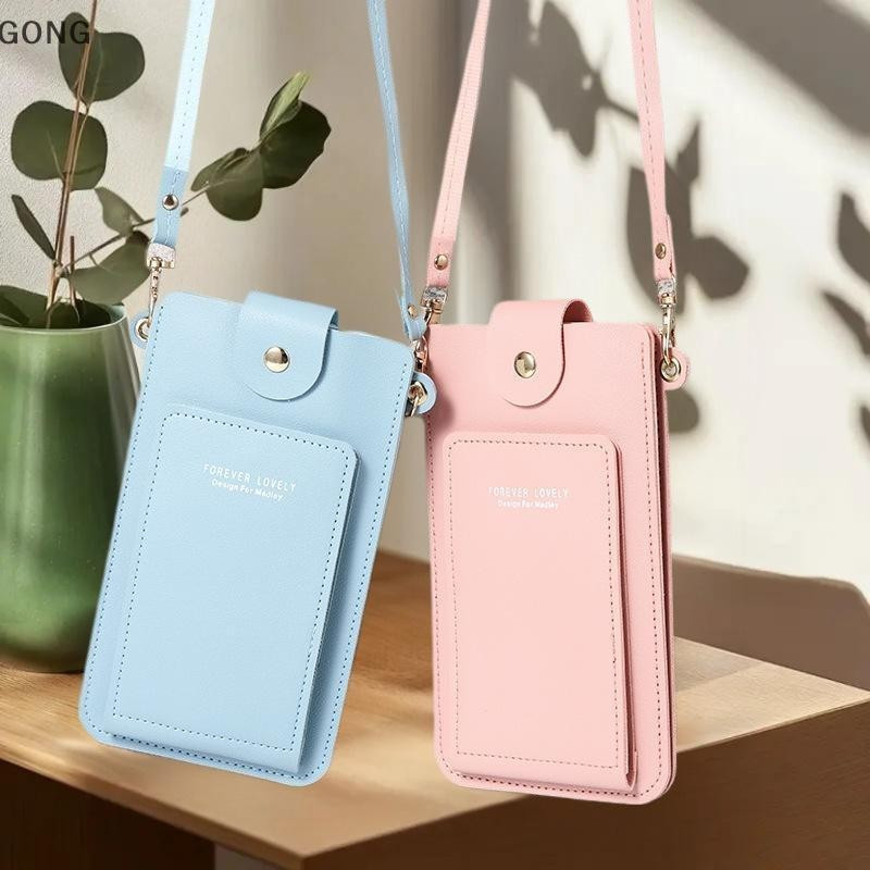 [BI] Bolsas Femininas Carteiras De Couro Macio Tela Sensível Ao Toque Bolsa De Celular Crossbody Alça De Ombro Para Mulh