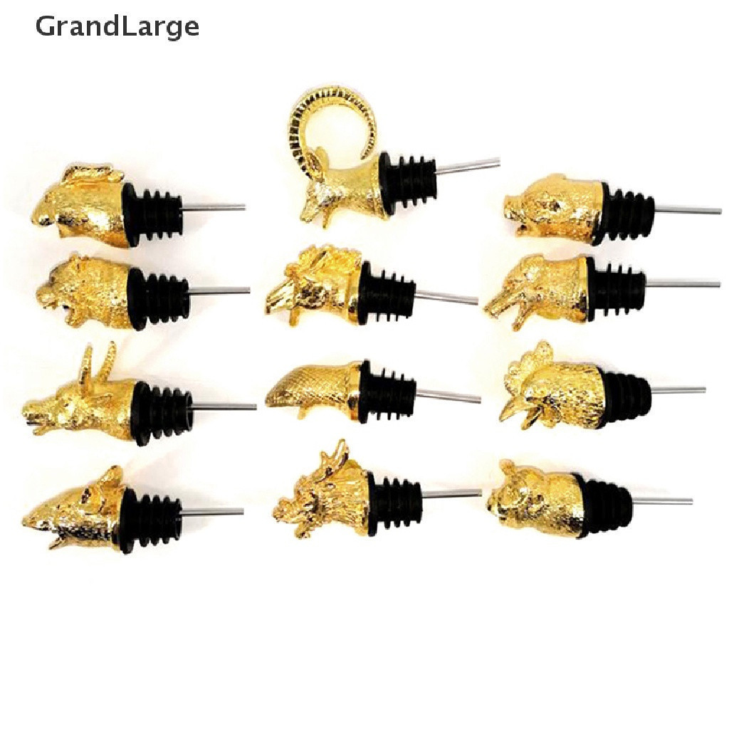 [GrandLarge] 1Pc Cabeça De Zinco Liga Animais Descarregador De Vinho Tampas Para Garrafas Aeradores Gift BR
