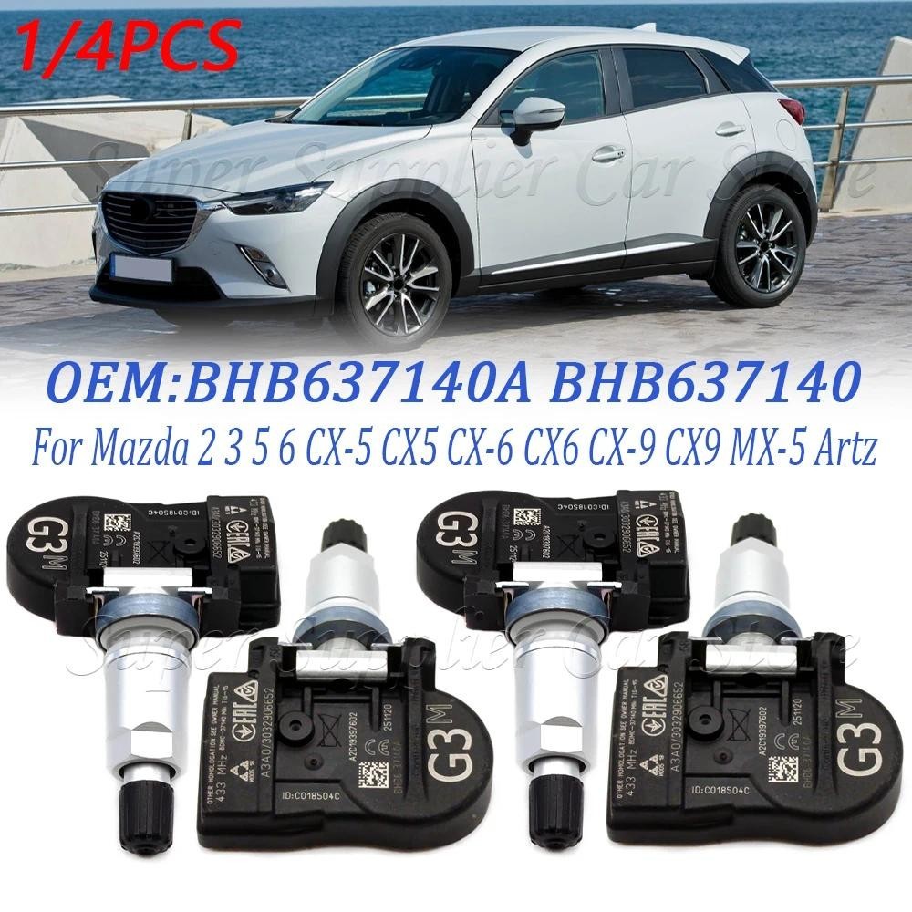 1/4PC 433MHZ Sensor De Pressão Dos Pneus Do Carro TPMS Para Mazda 2 3 5 6 CX-5 CX5-6 CX6-9 CX9 MX Artz Bhb637140um BHB63