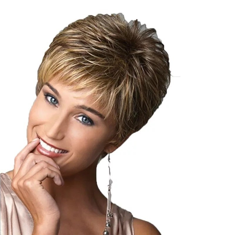 Detalhes do Peruca Feminina Cabelo Curto Encaracolado Senhora Fofo natural Africano Europeu E Americano Penteado Da Moda