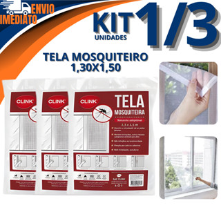 Kit 1/2/3 Tela Mosquiteiro Mosquiteira Para Janela 1,30x1,50 Com Fita Colante Velcro Anti-Inseto Mosquitos em Oferta na Shopee