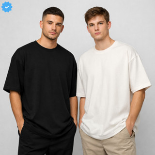 KIT 2 OU 1 Camiseta Oversized Masculina 100% Algodão Gola Alta Básica Casual Dia a Dia em Oferta na Shopee