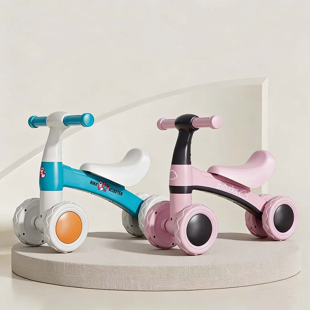 Andador/Bicicleta de Equilíbrio 4 Rodas Sem Pedal – Infantil, Estável e Seguro
