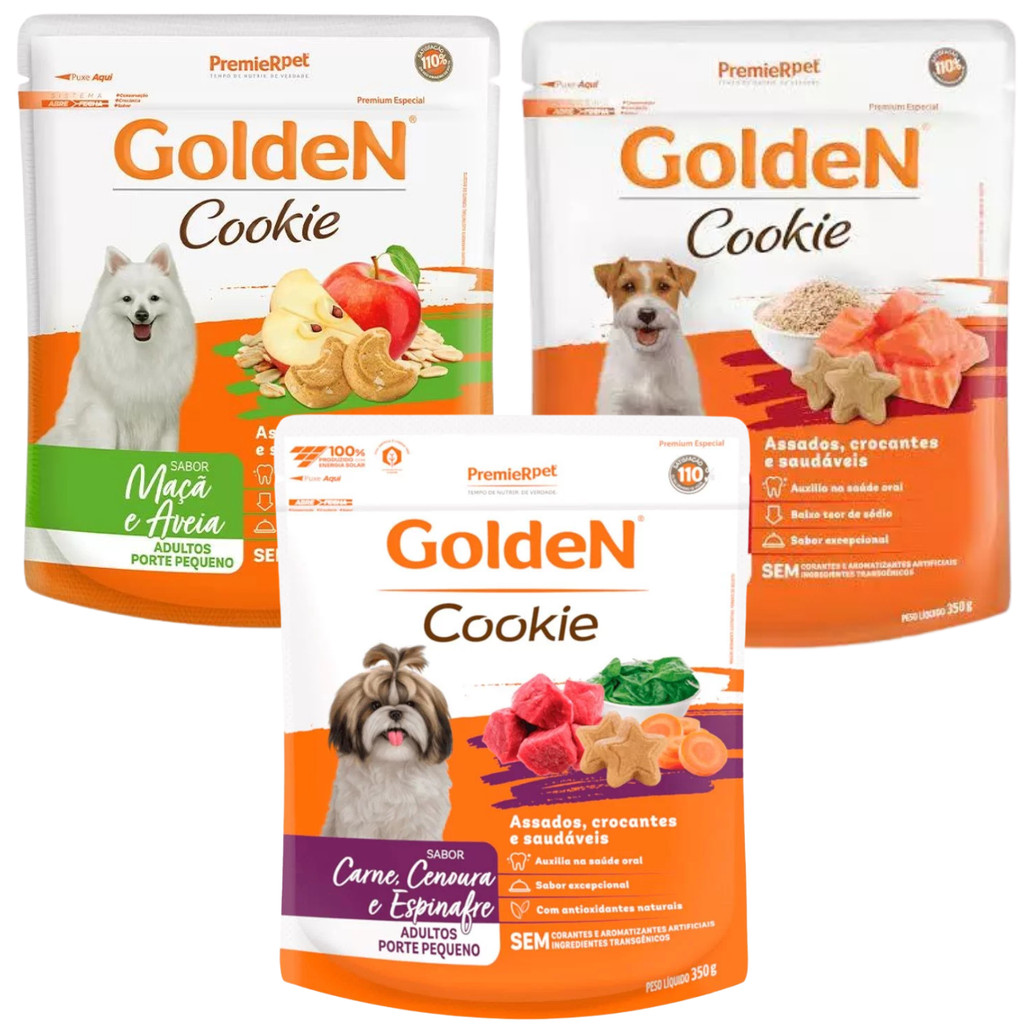 Biscoito Pet PremieRpet Golden Cookie para Cães Adultos 350g Vários Sabores