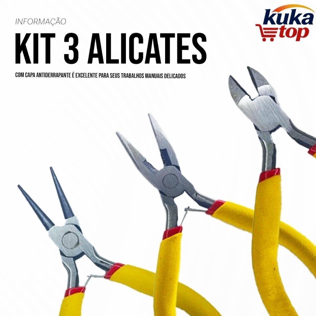 Kit Jogo de Alicates p/ Corte Eletrônico Artesanato & Bijuterias