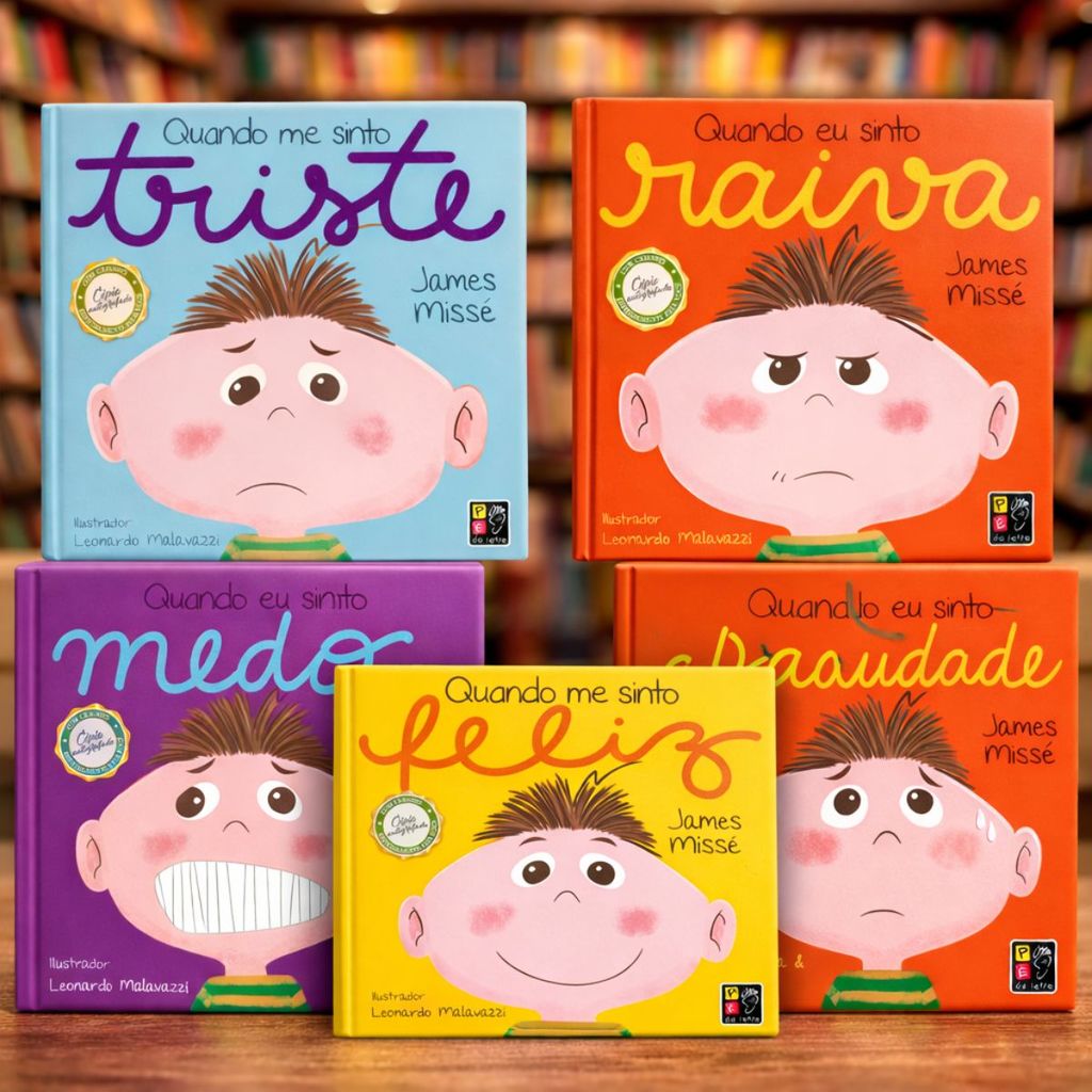 Kit 5 Livros | Quando Eu Sinto Ansiedade, Raiva, Medo, Triste e Feliz | Coleção Infantil