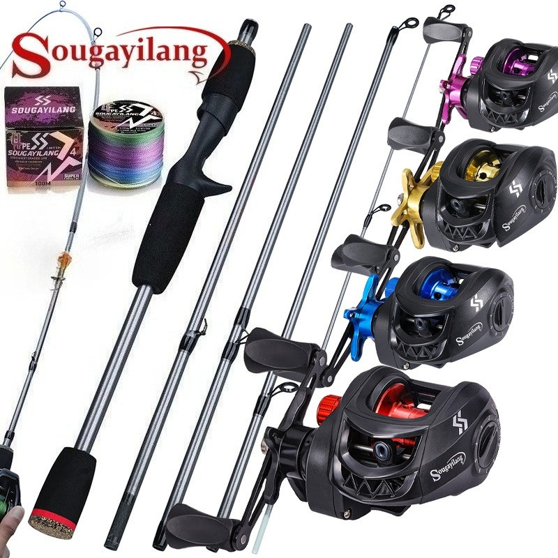 Sougayilang Conjunto De Pesca 5 Seções 170cm Com Relação De Engrenagem 7.2 : 1 Carretel De Arremesso Novo Elegante Para