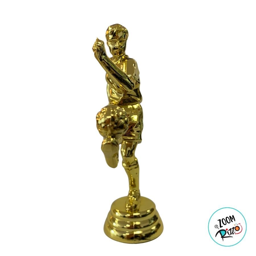 Enfeite Decorativo de Futebol - Jogador Chutando Bola - Dourado - 12,5x10cm - 1 unidade - Rizzo · foto 2