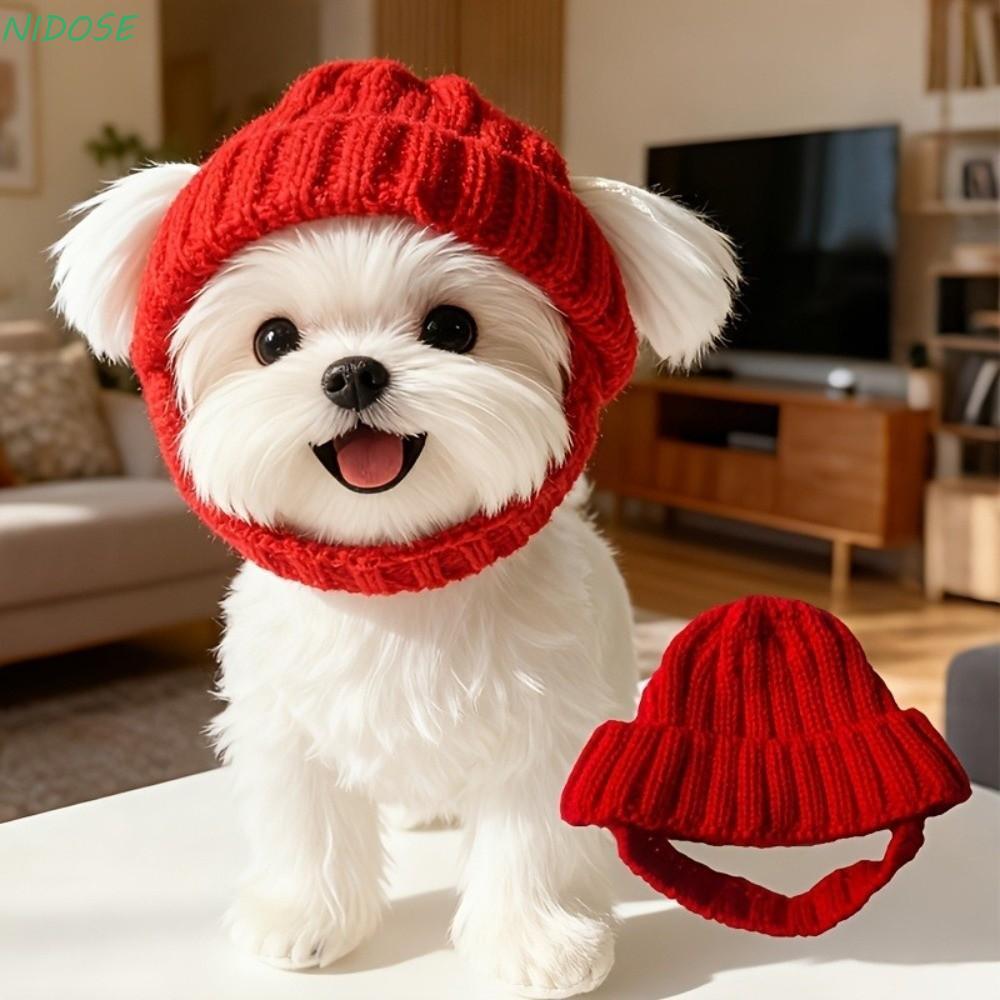 Chapéu De Malha Para Animais De Estimação NIDOSE , Protetores De Orelha De Cachorro Expostos À , Gorro Fofo E Quente Inv