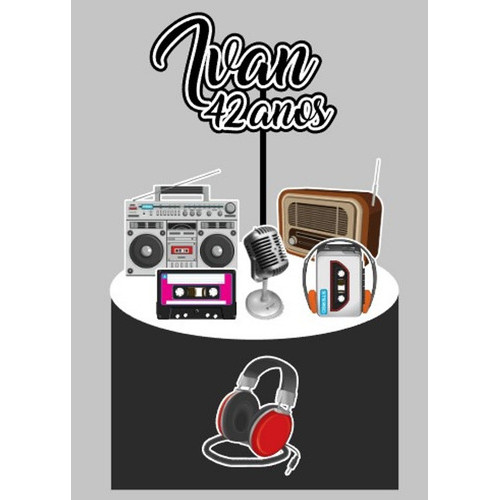 Topo De Bolo Topper De Bolo Personalizado Rádio Antigos