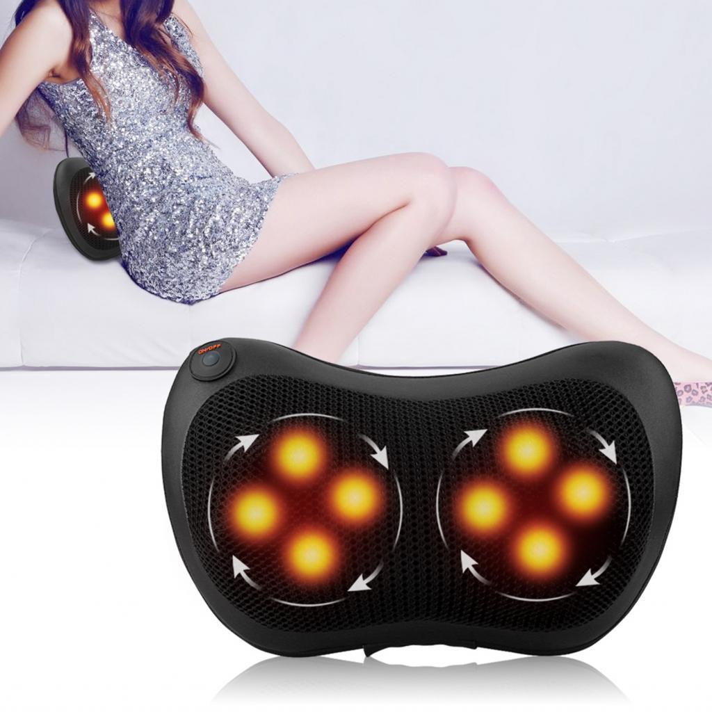 carworld-BR 12V carro 8 rolos de amassar aquecimento pescoço ombro costas massagem travesseiro almofada shiatsu