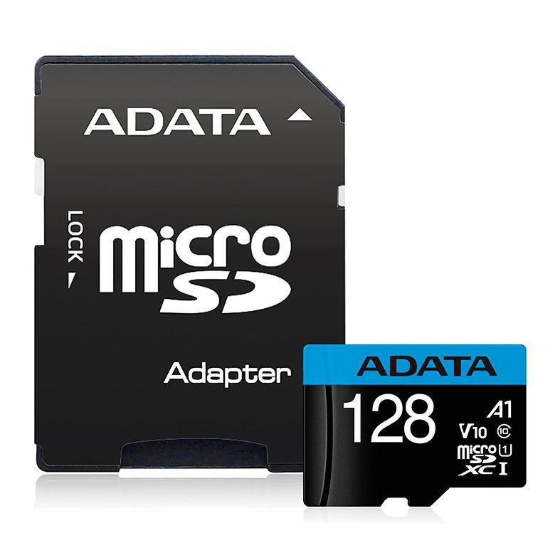 Cartao de Memoria Adata Premier, 128GB, Micro SDXC + Adaptador, AUSDX128GUICL10A1-RA1 em Oferta na Shopee