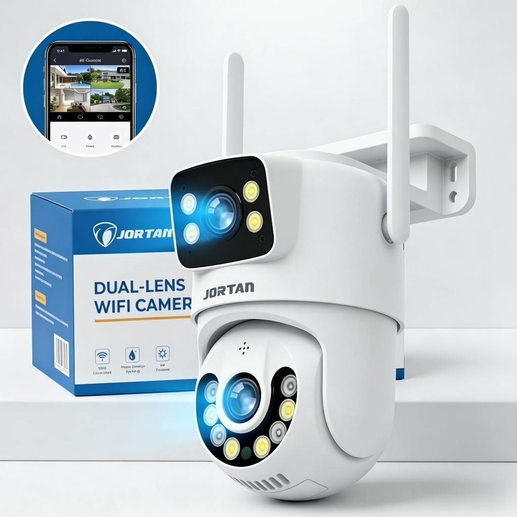 Câmera De Segurança a Prova de água Lente Dupla APP YOOSEE ICSEE, IP66 Camera IP WiFi 360